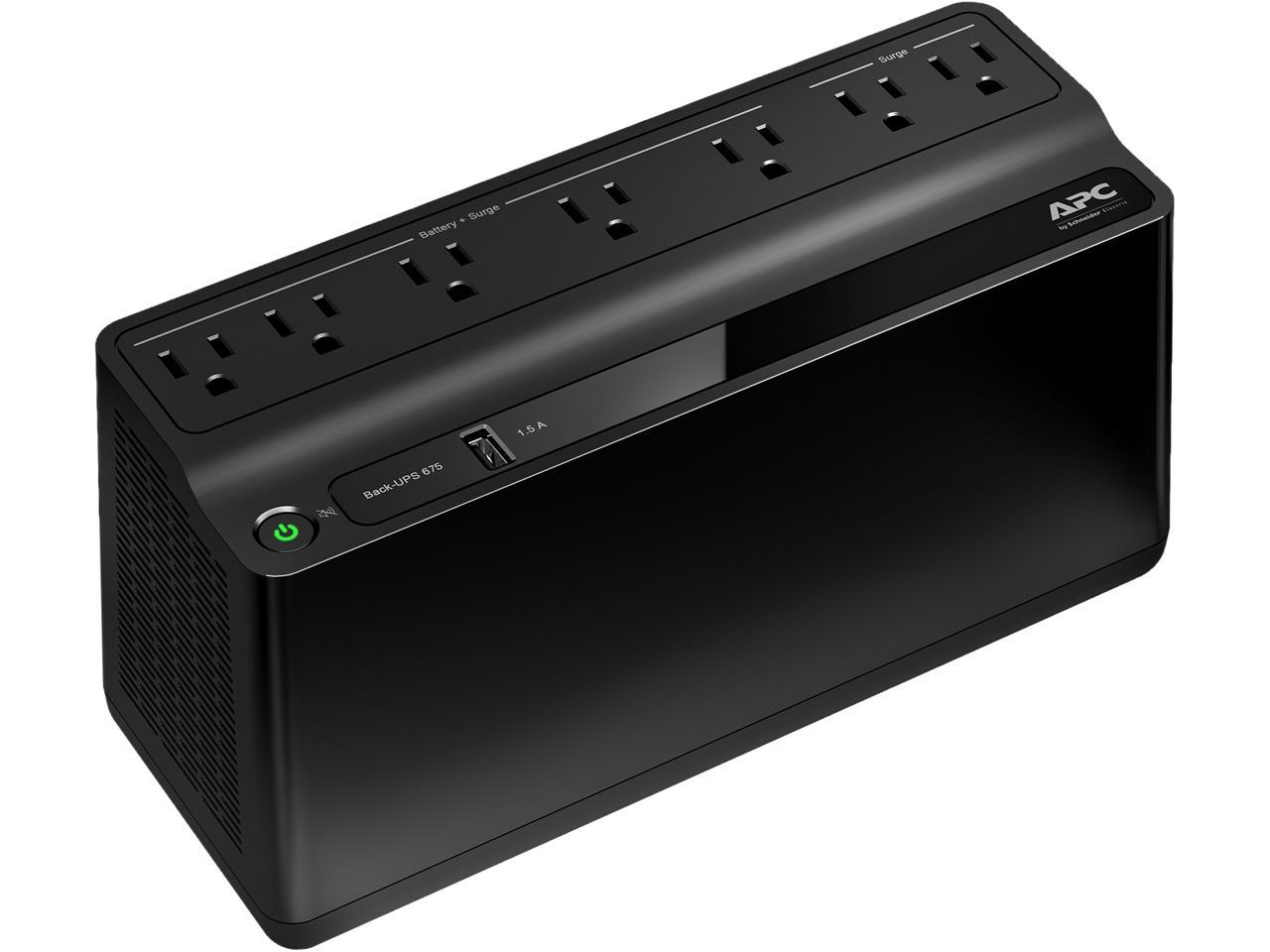 APC BE670M1 675 VA 360 Watts 7 Outlets Uninterruptible Power Supply (UPS) with USB Charging Port (Stepup of BE600M1)