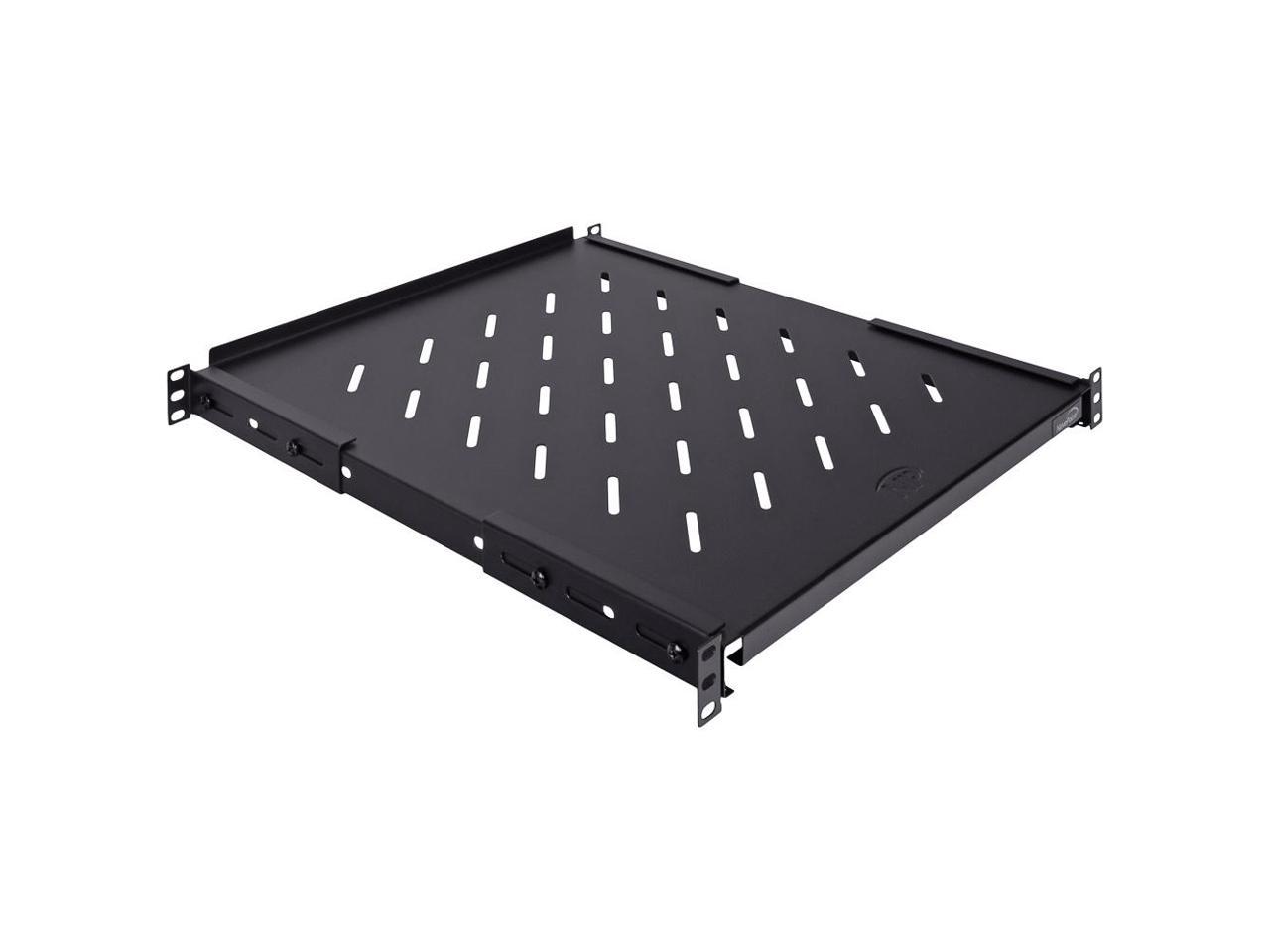 Navepoint Fixed Rack Vented Server Shelf 1U 19″ 4 post Rack Mount Adjustable from 16 – 33″