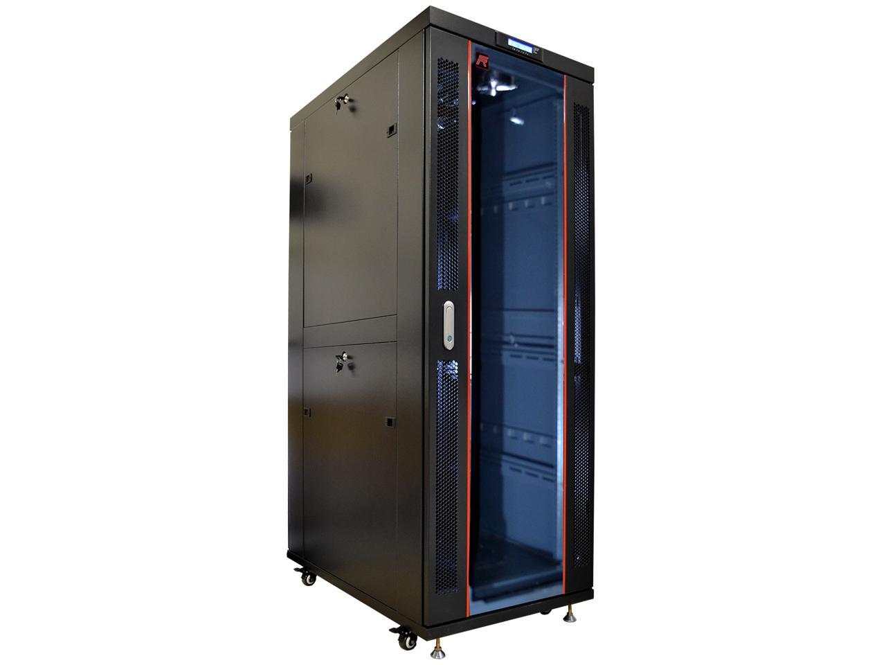 Sysracks 42U 39″ Deep IT Free Standing Server Rack Cabinet Enclosure For Server and other 19″ Equipment Accessories, Temperature Control System, Casters, LED-Screen, PDU and other accessories